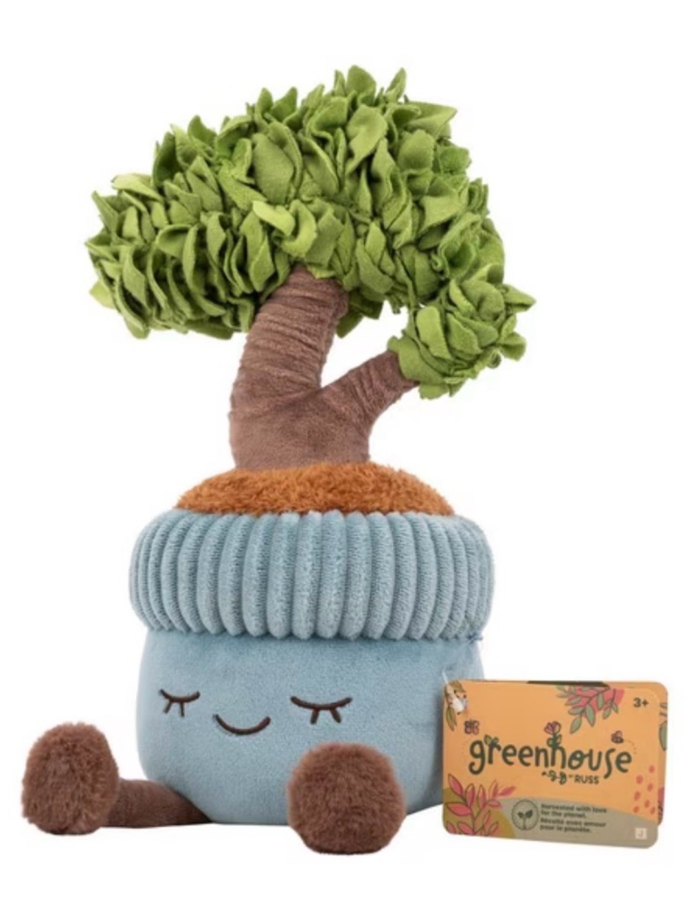 Russ Greenhouse Plush Potted Tree - Blue, Green, Brown